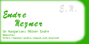 endre mezner business card